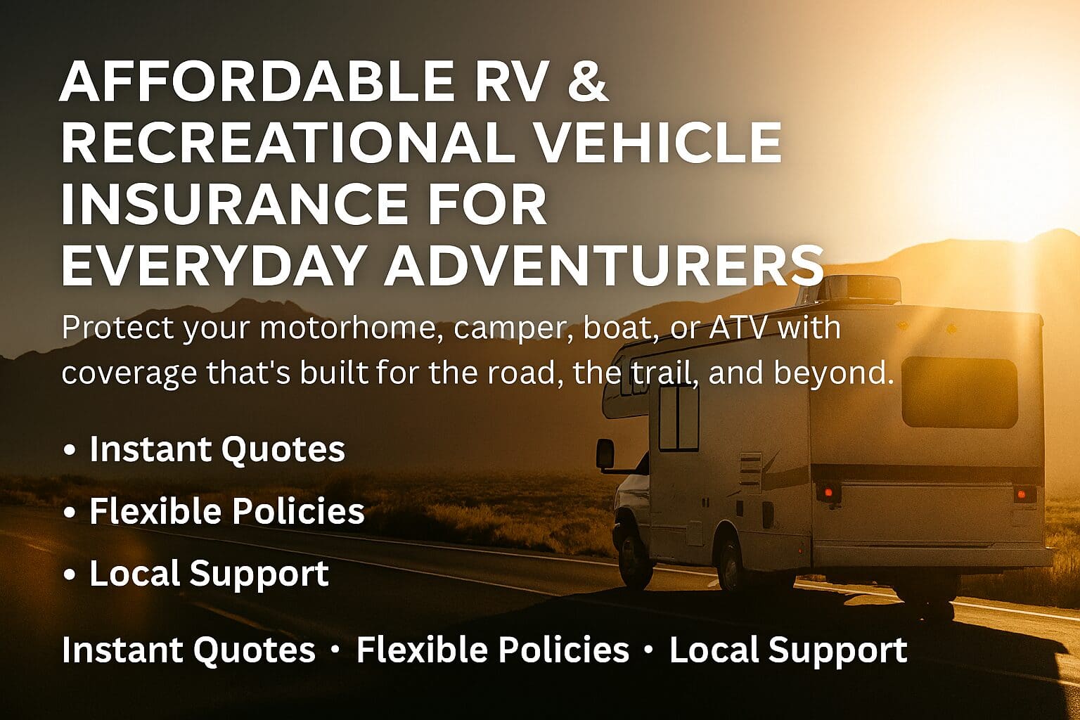 Affordable RV & Recreational Vehicle Insurance